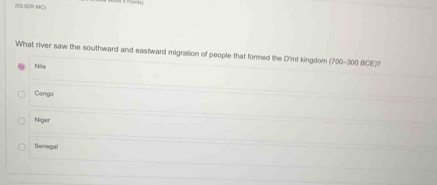 (03.02r mc) what river saw the southward and eastward migration of peop…