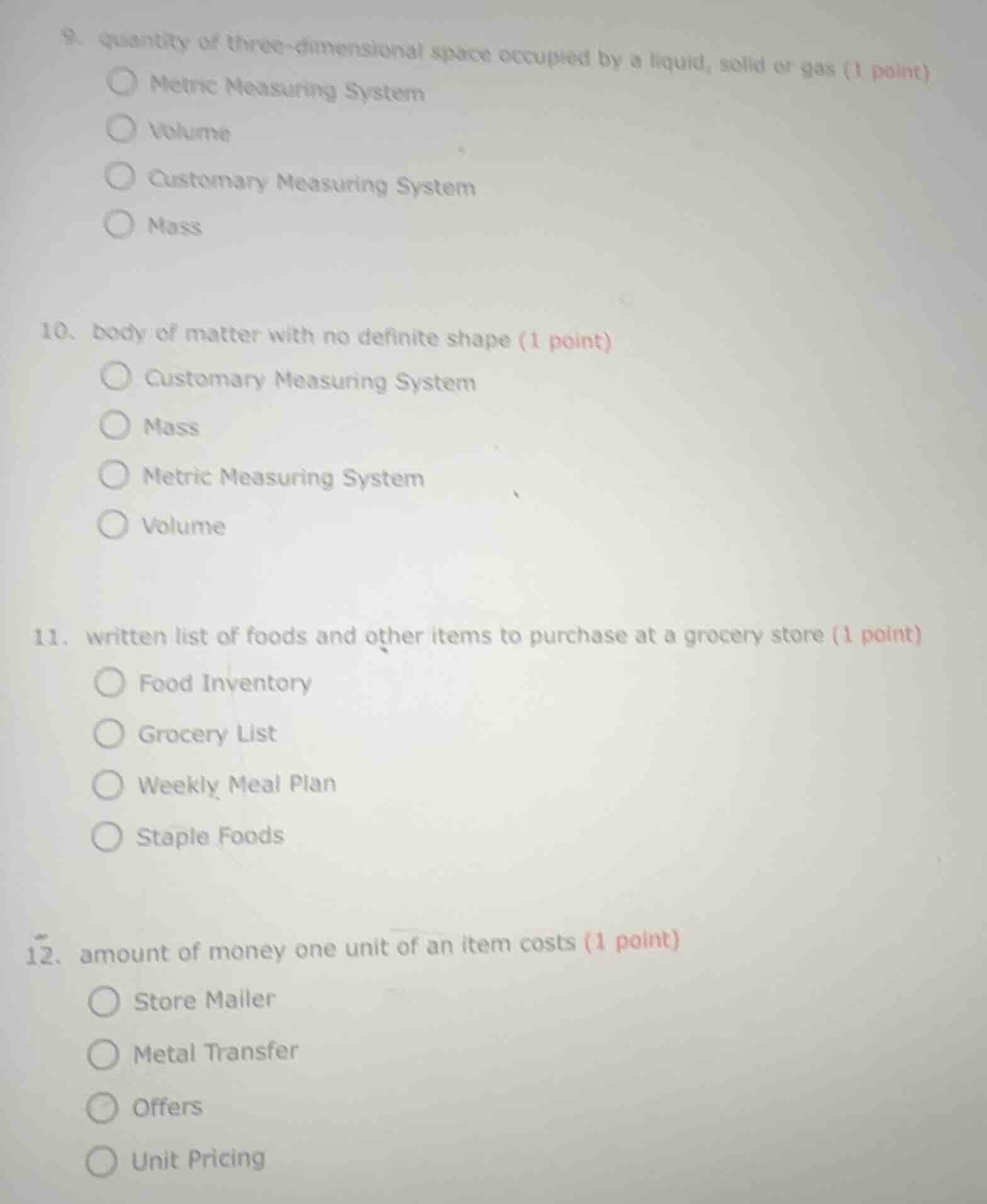 9. quantity of three - dimensional space occupied by a liquid, solid or…