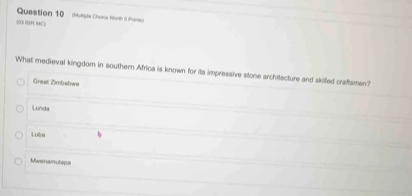 question 10 (multiple choice worth 5 points) (03.03h mc) what medieval …