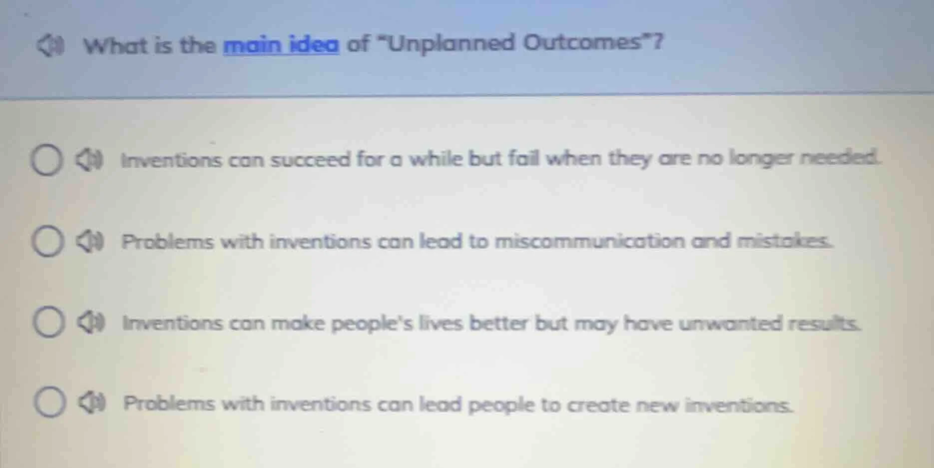what is the main idea of \unplanned outcomes\? inventions can succeed f…