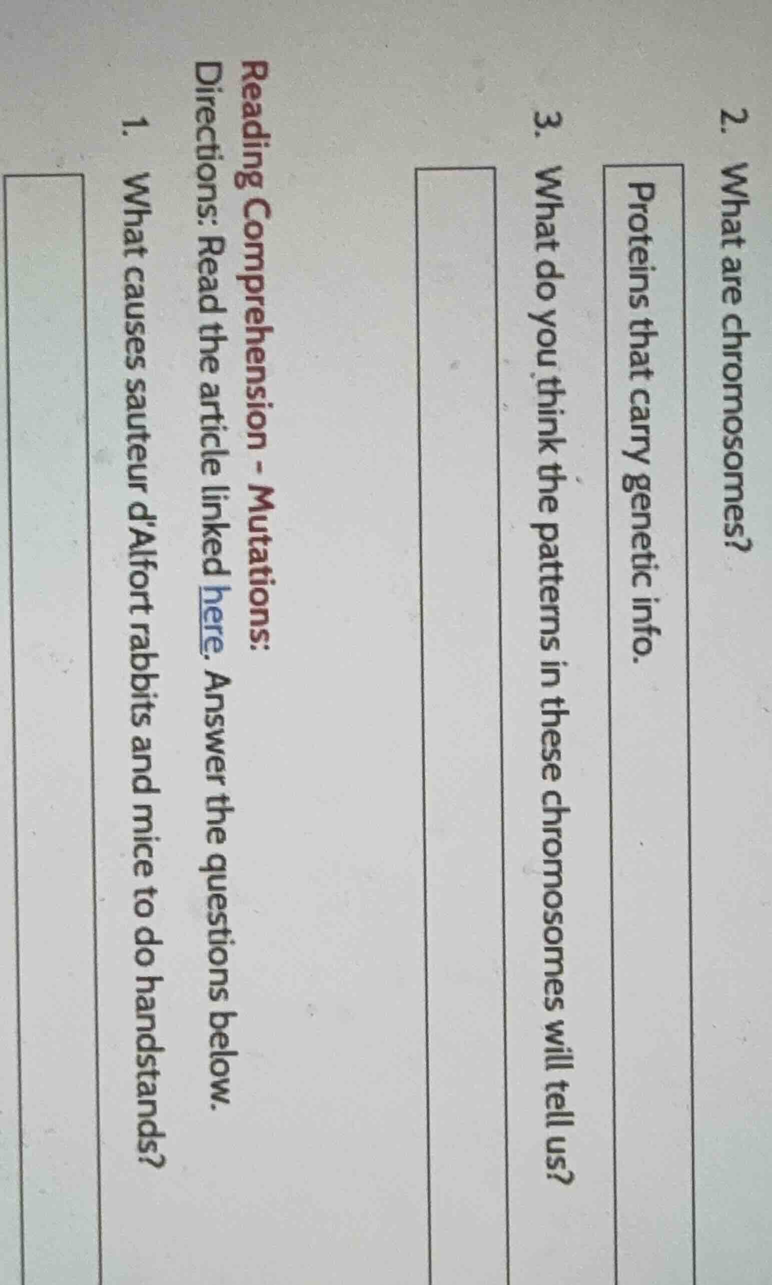 reading comprehension - mutations: directions: read the article linked …