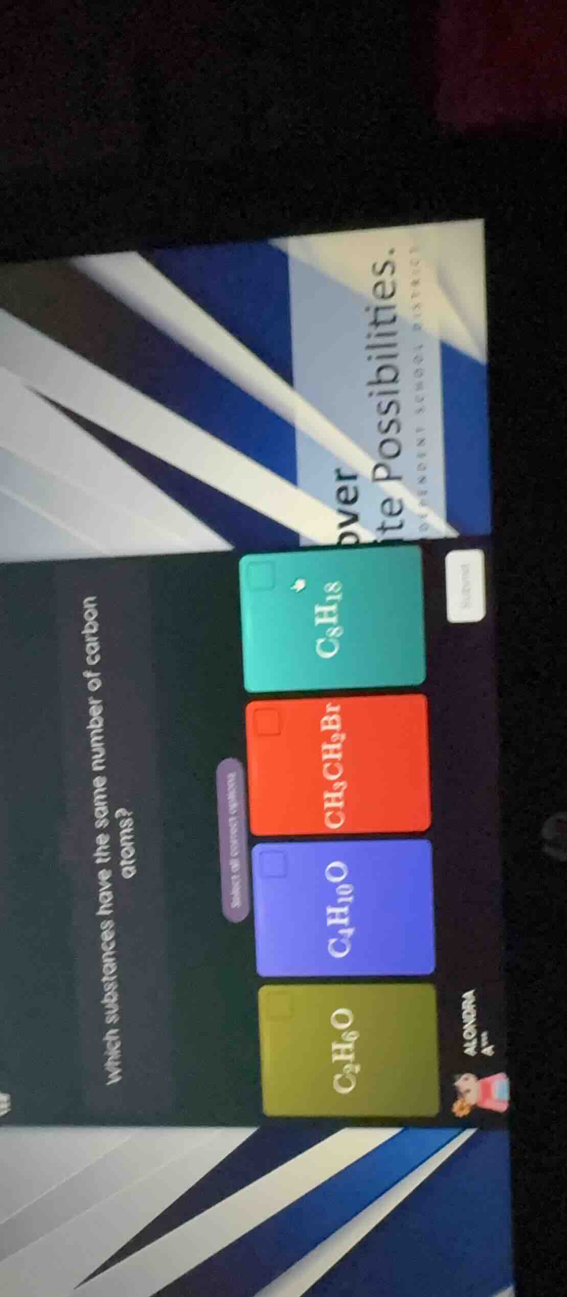 which substances have the same number of carbon atoms? select all corre…