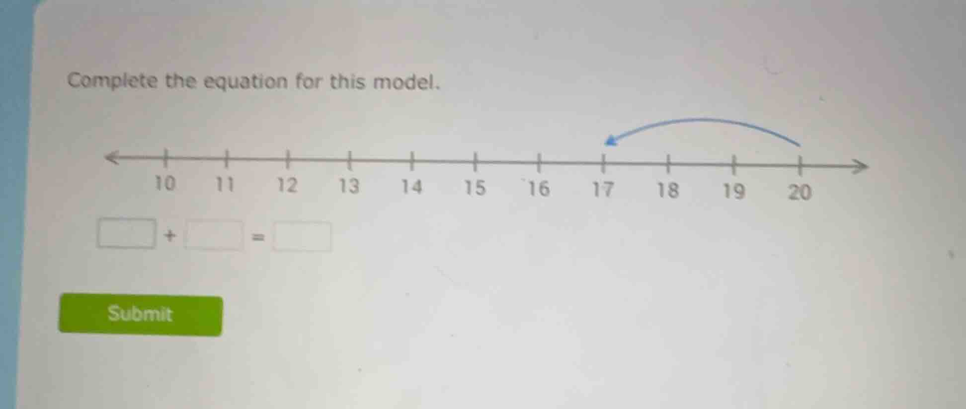 complete the equation for this model. 10 11 12 13 14 15 16 17 18 19 20 …