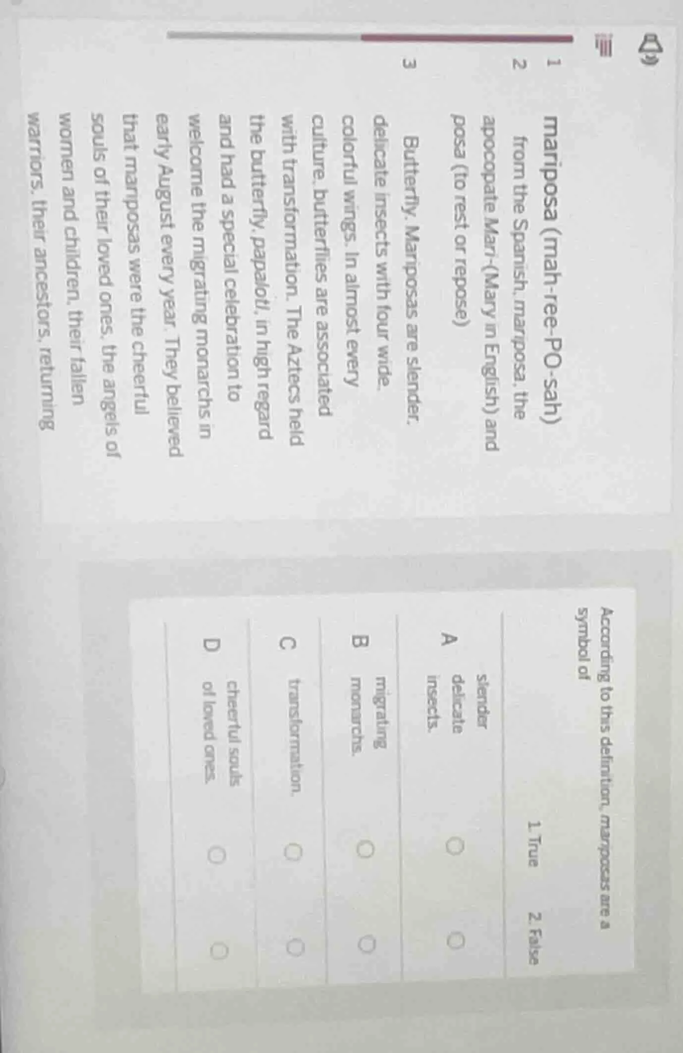 mariposa (mah - ree - po - sah) from the spanish, mariposa, the apocopa…