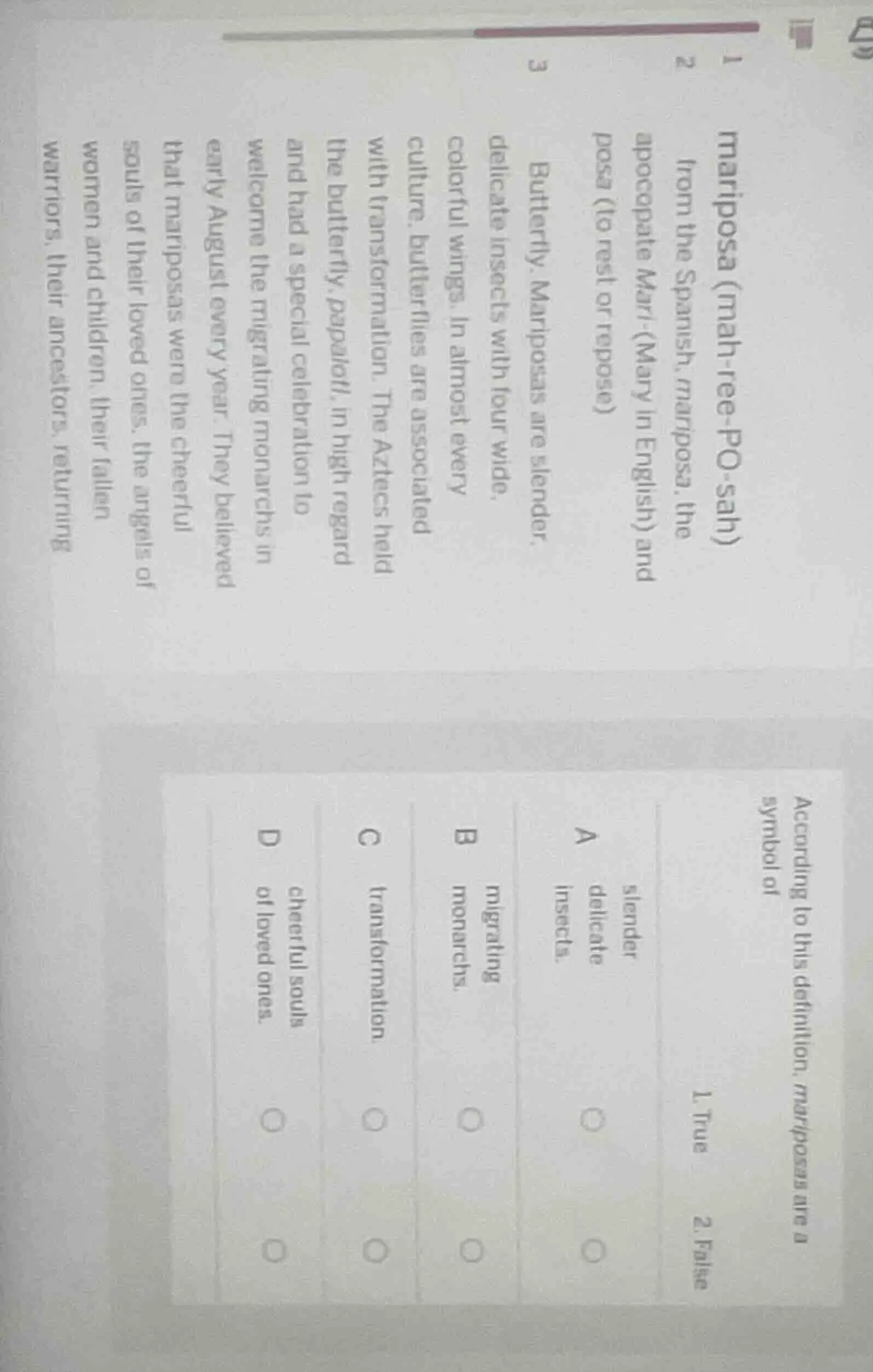 mariposa (mah - ree - po - sah) from the spanish, mariposa, the apocopa…