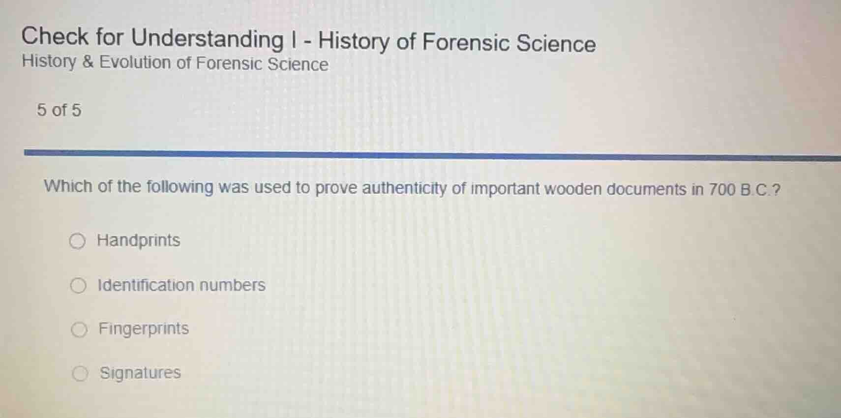 check for understanding i - history of forensic science history & evolu…