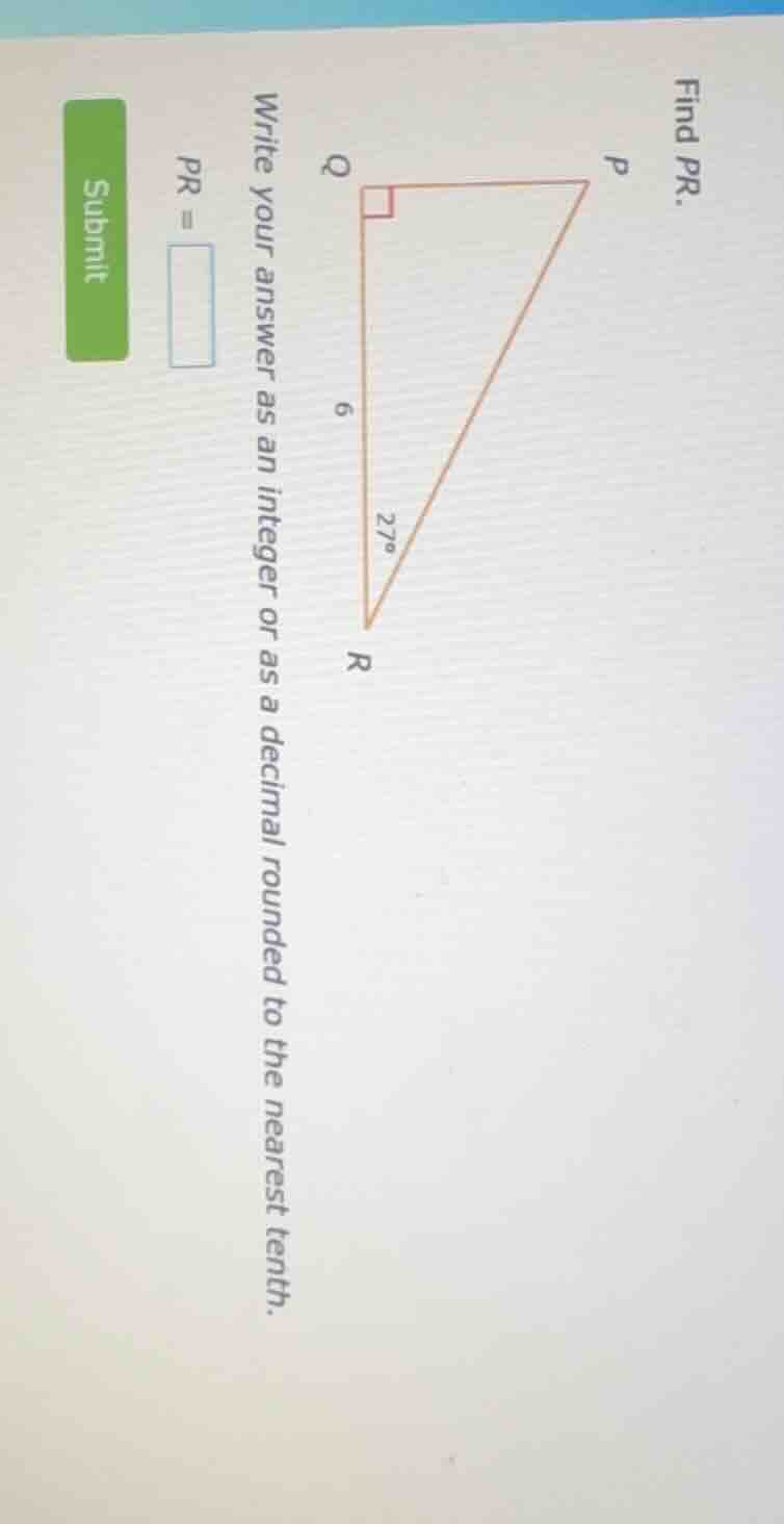 find pr. write your answer as an integer or as a decimal rounded to the…