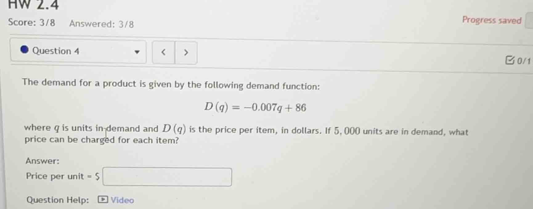 the demand for a product is given by the following demand function: $d(…