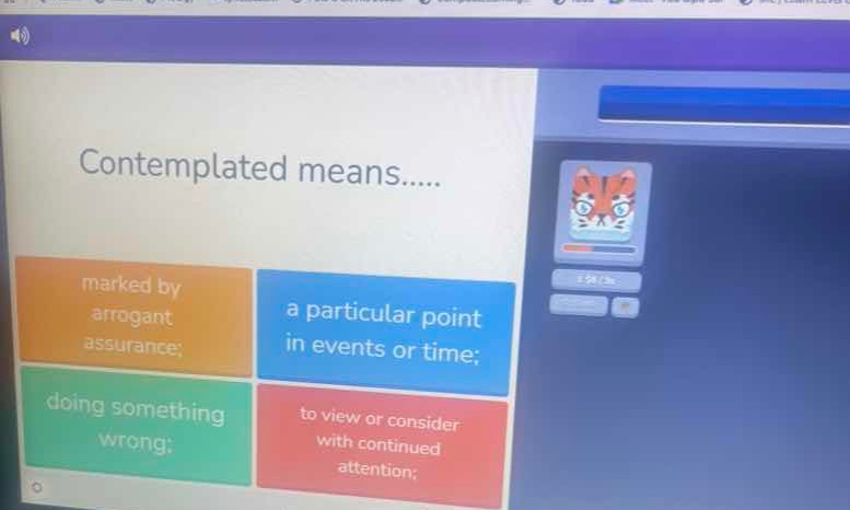 contemplated means..... marked by arrogant assurance; a particular poin…