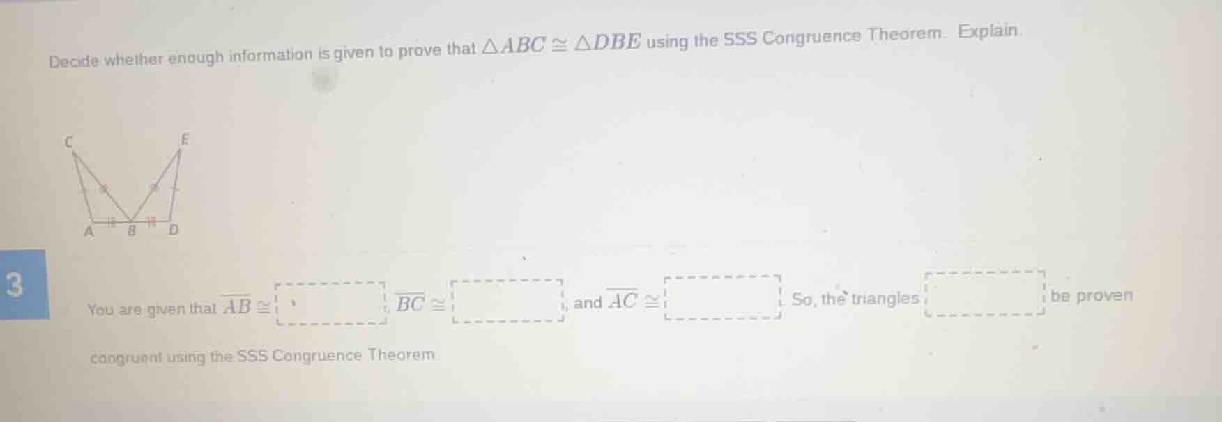 decide whether enough information is given to prove that $\\triangle ab…