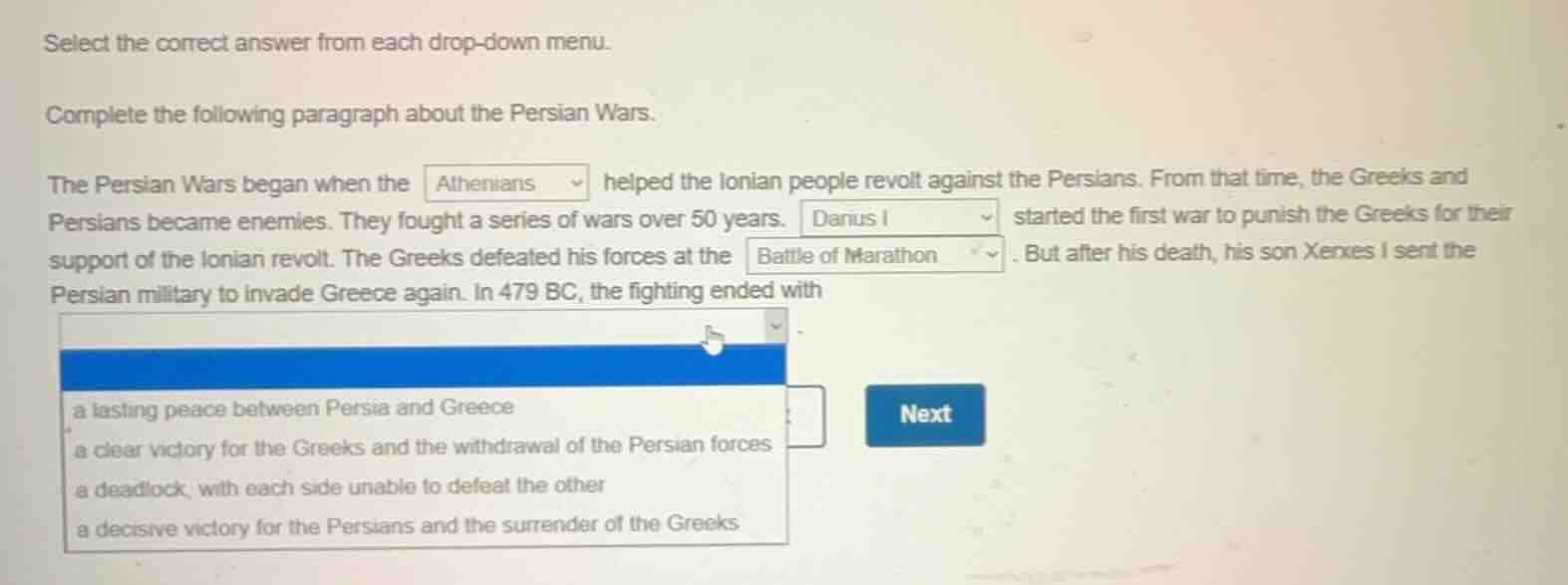 select the correct answer from each drop - down menu. complete the foll…