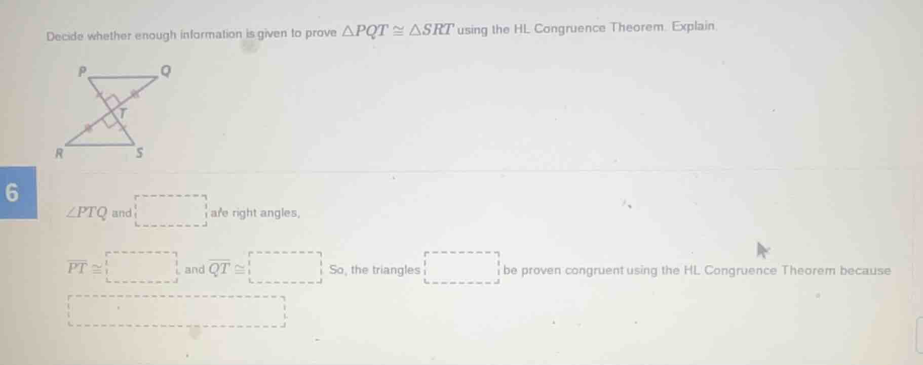 decide whether enough information is given to prove $\\triangle pqt \\c…
