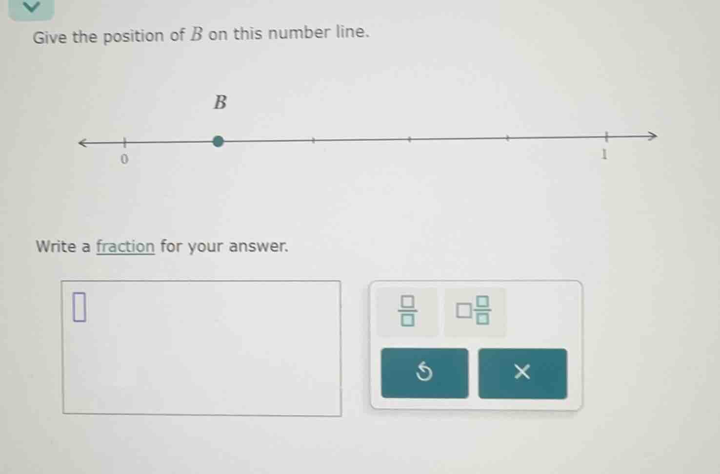 give the position of b on this number line. write a fraction for your a…