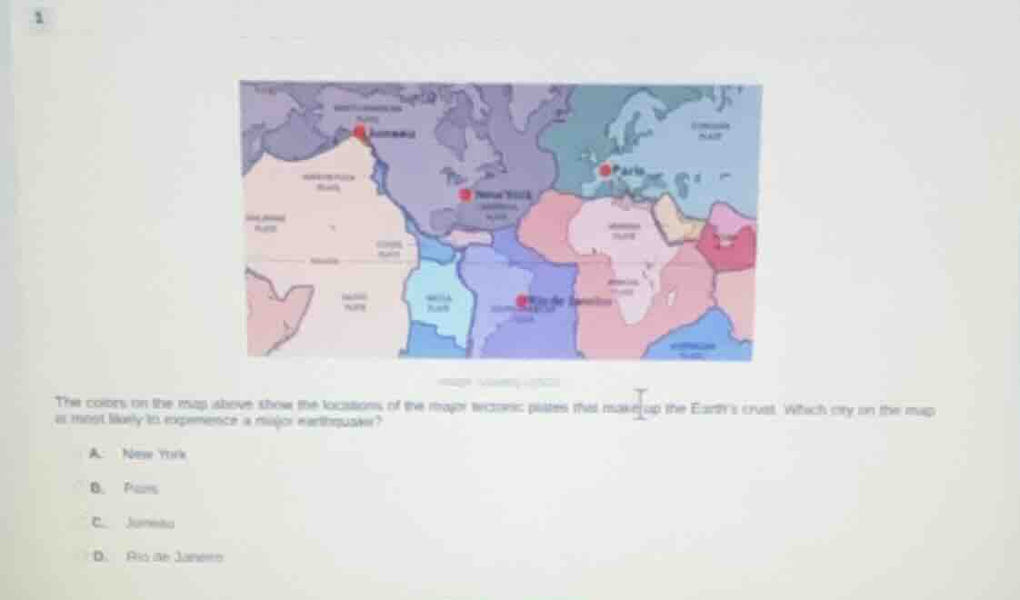 the colors on the map above show the locations of the major tectonic pl…