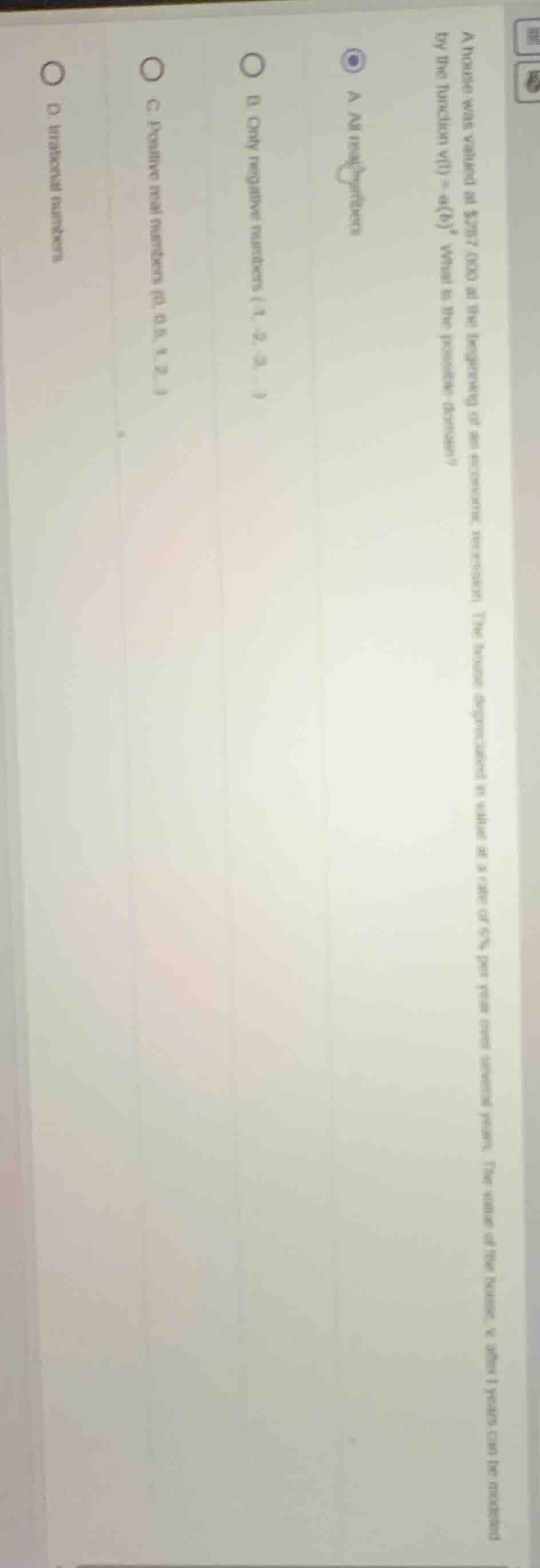 a house was valued at $287,000 at the beginning of an economic recovery…