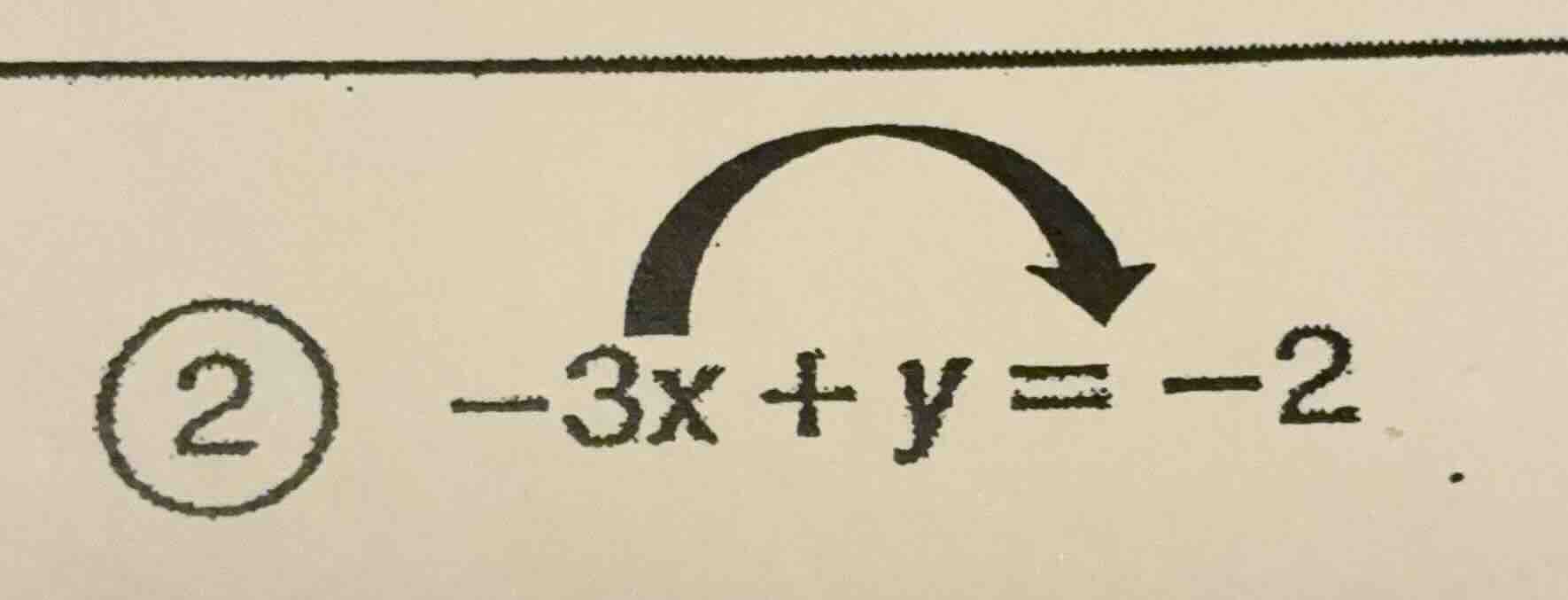 ② -3x + y = -2