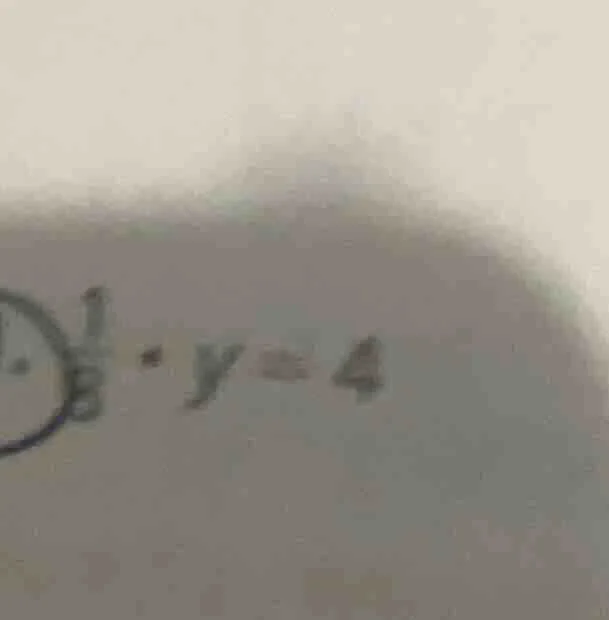 (\frac{1}{8} cdot y = 4)