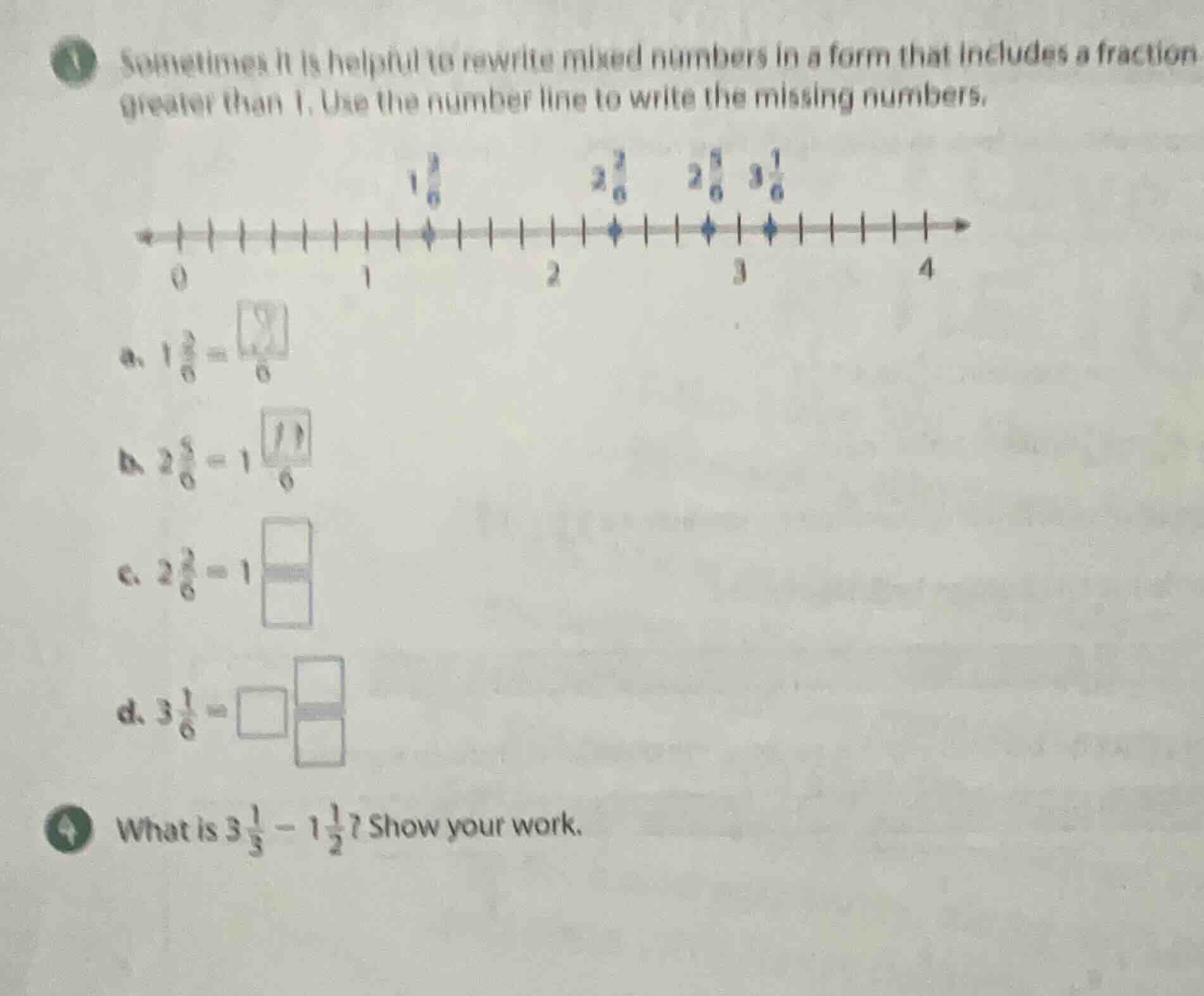 1 sometimes it is helpful to rewrite mixed numbers in a form that inclu…