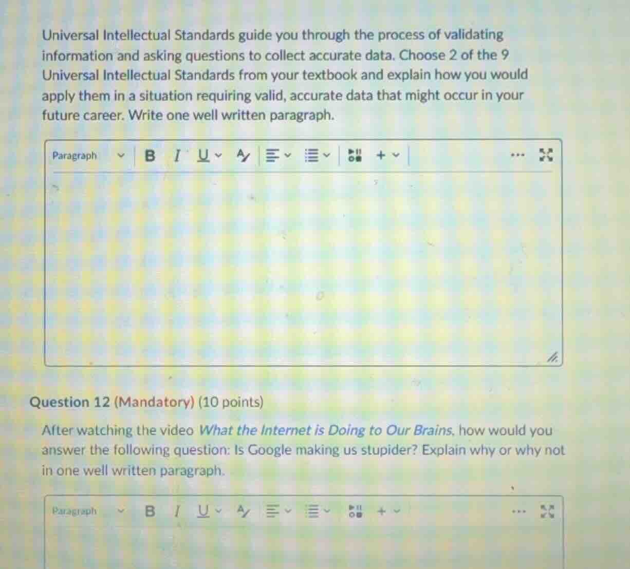 universal intellectual standards guide you through the process of valid…