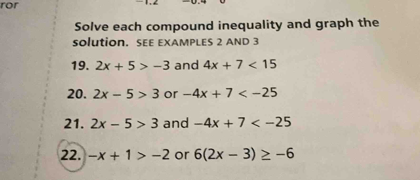solve each compound inequality and graph the solution. see examples 2 a…