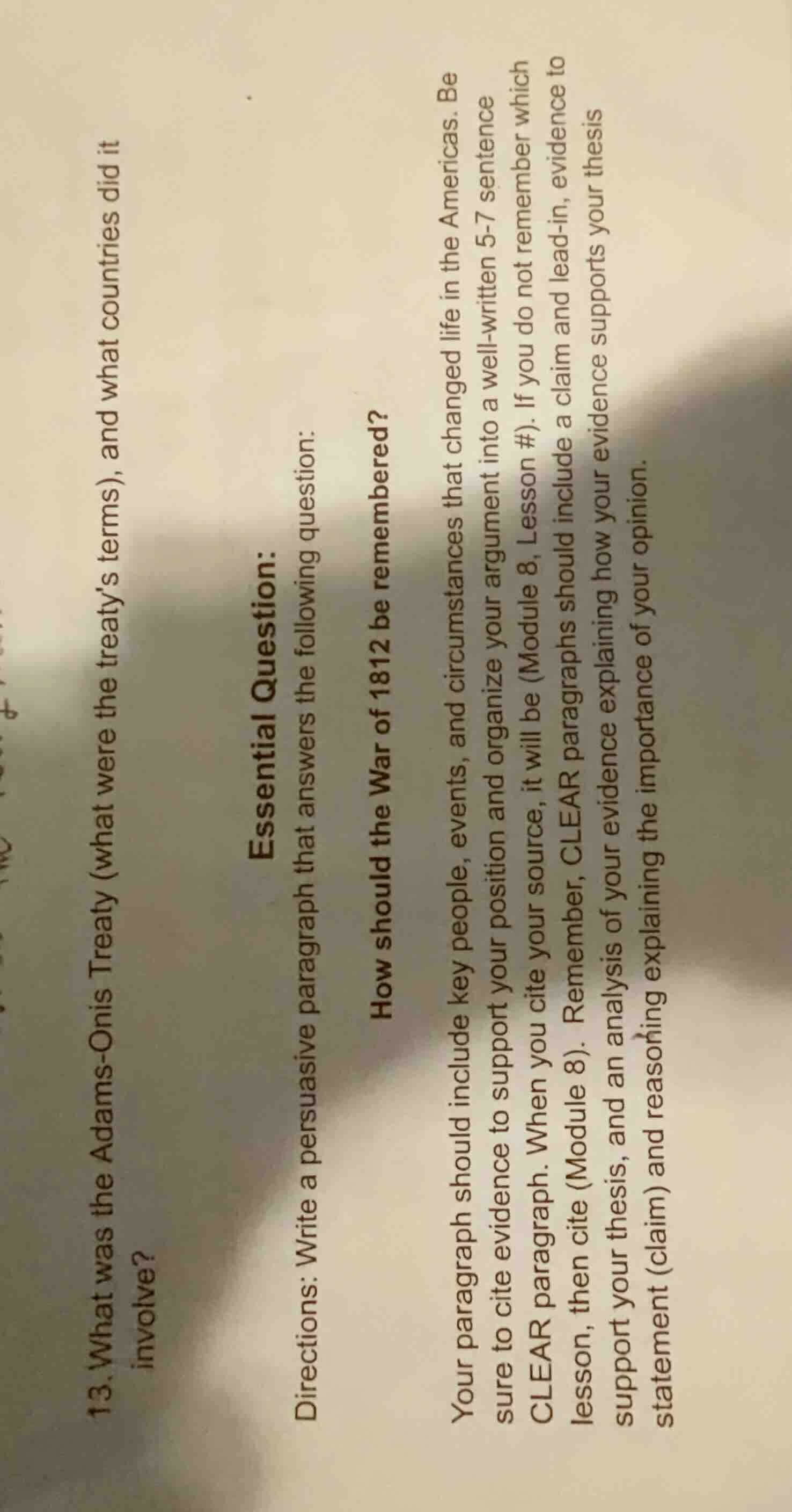 13. what was the adams-onis treaty (what were the treaty’s terms), and …