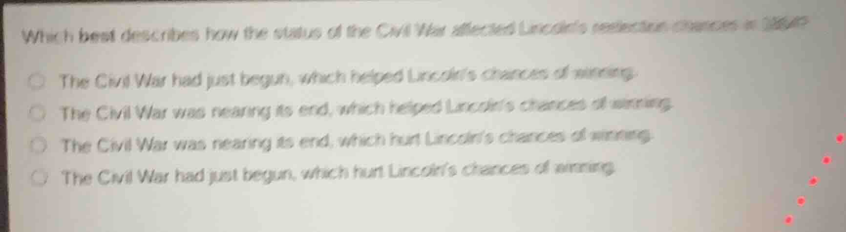 which best describes how the status of the civil war affected lincolns …