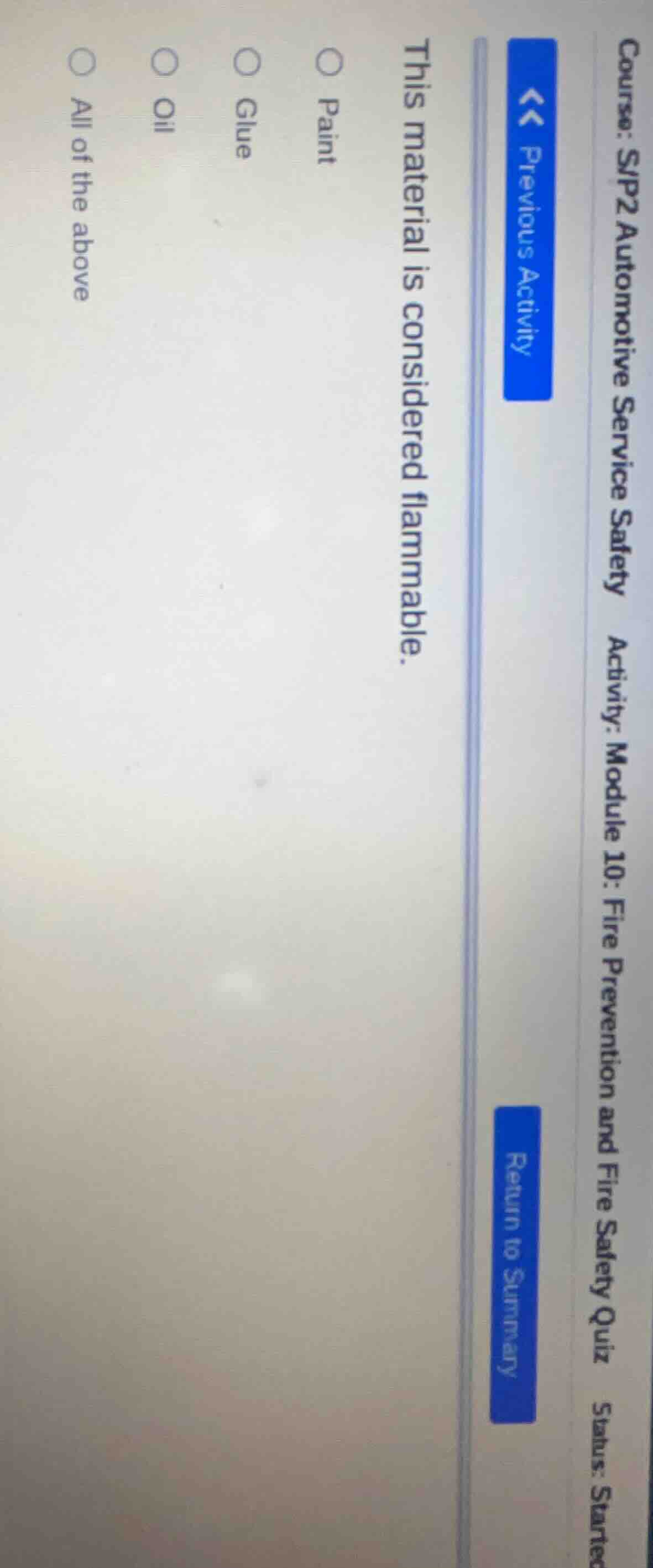 this material is considered flammable. paint glue oil all of the above