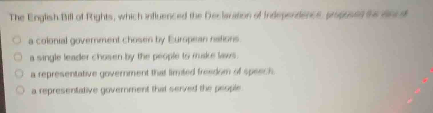the english bill of rights, which influenced the declaration of indepen…