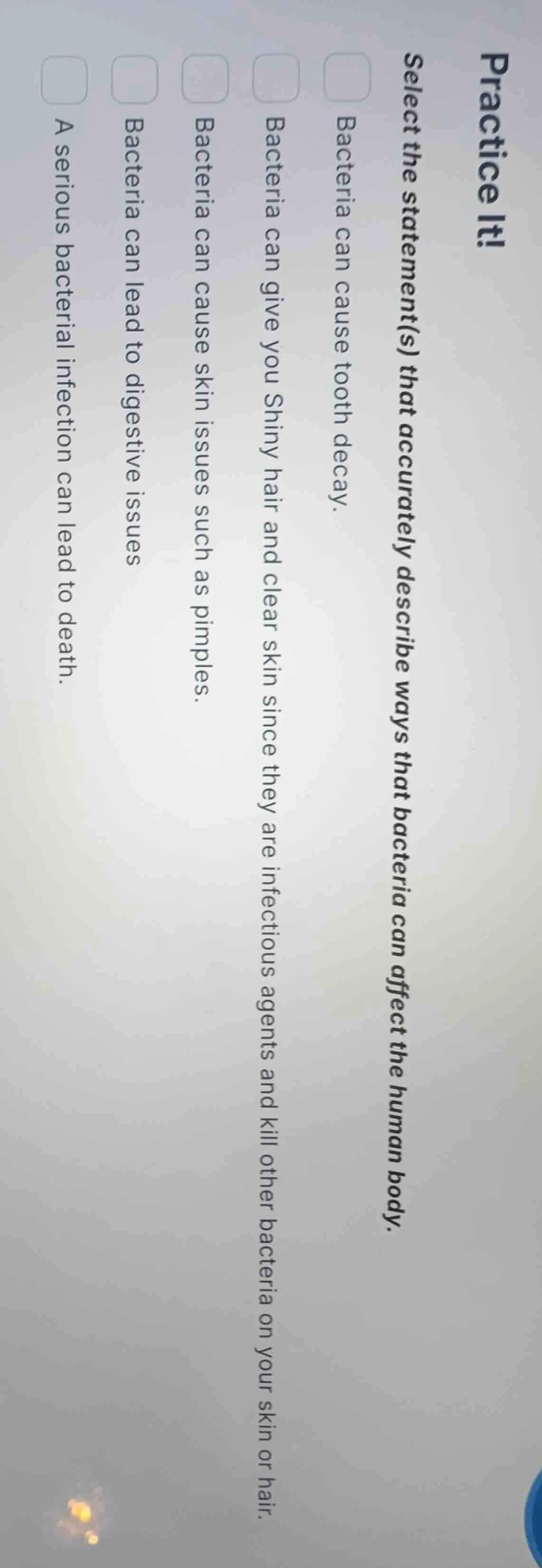 practice it! select the statement(s) that accurately describe ways that…