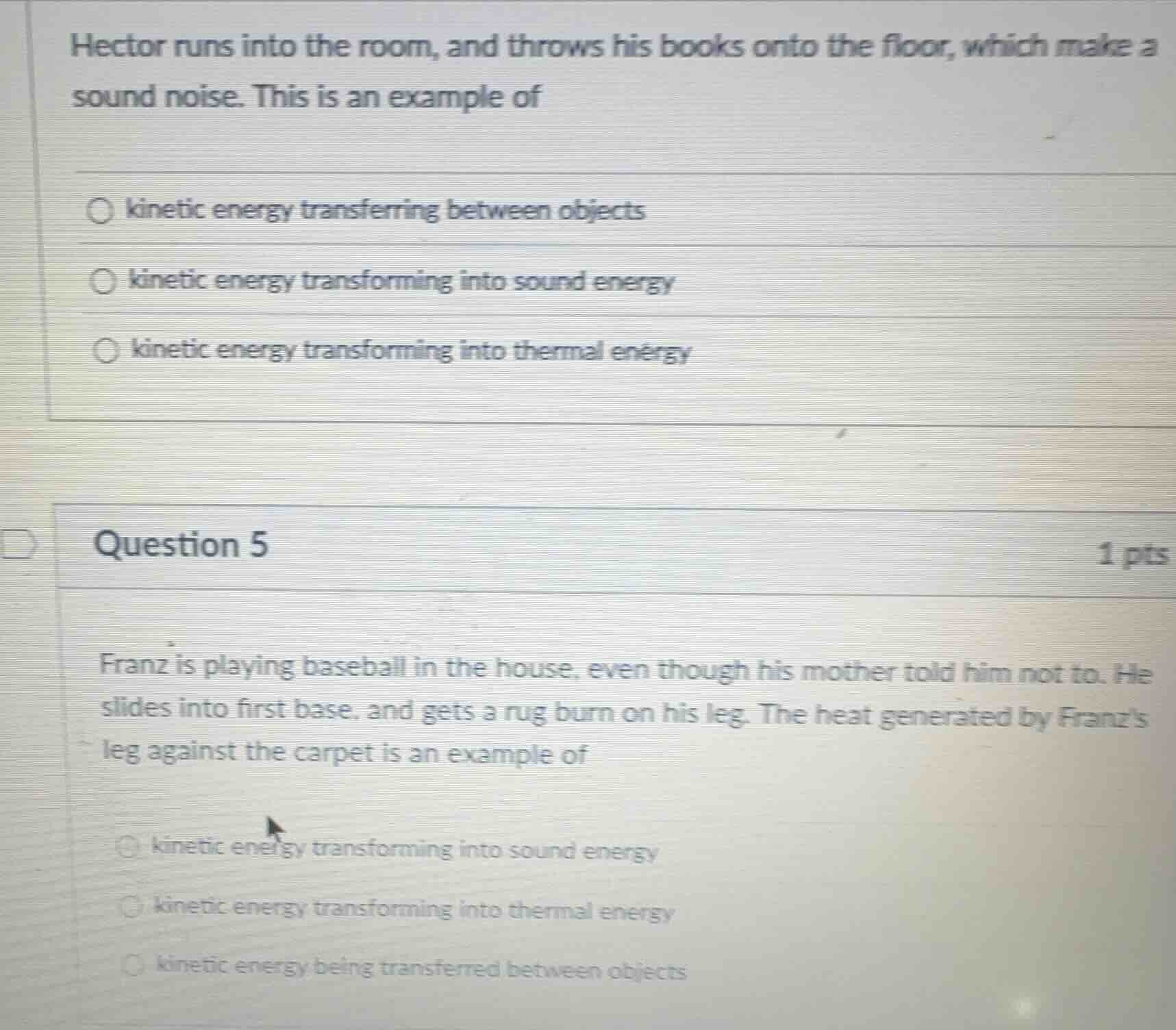 hector runs into the room, and throws his books onto the floor, which m…