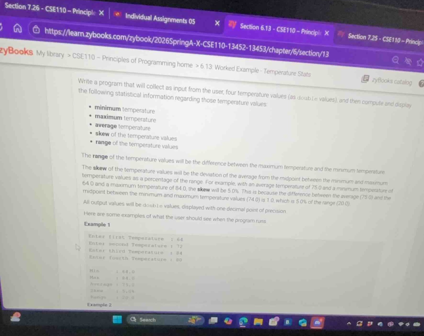 write a program that will collect as input from the user, four temperat…
