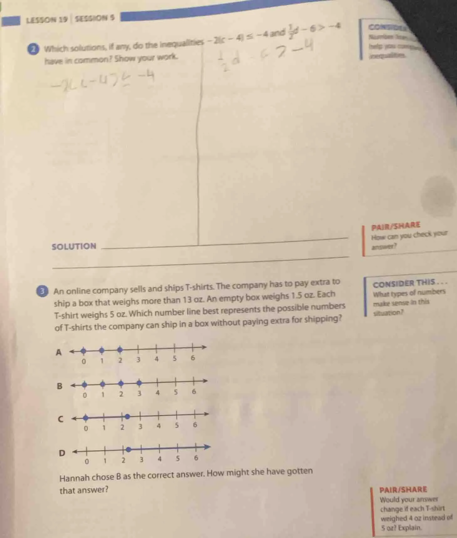 lesson 19 | session 5 2 which solutions, if any, do the inequalities $-…