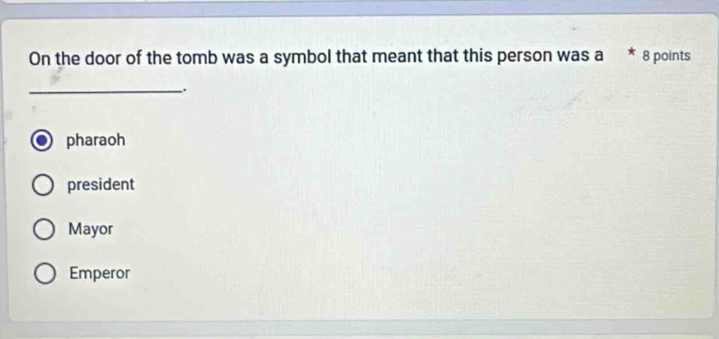 on the door of the tomb was a symbol that meant that this person was a …