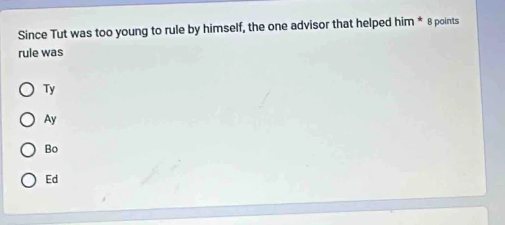 since tut was too young to rule by himself, the one advisor that helped…