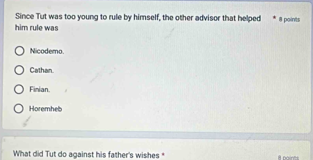 since tut was too young to rule by himself, the other advisor that help…