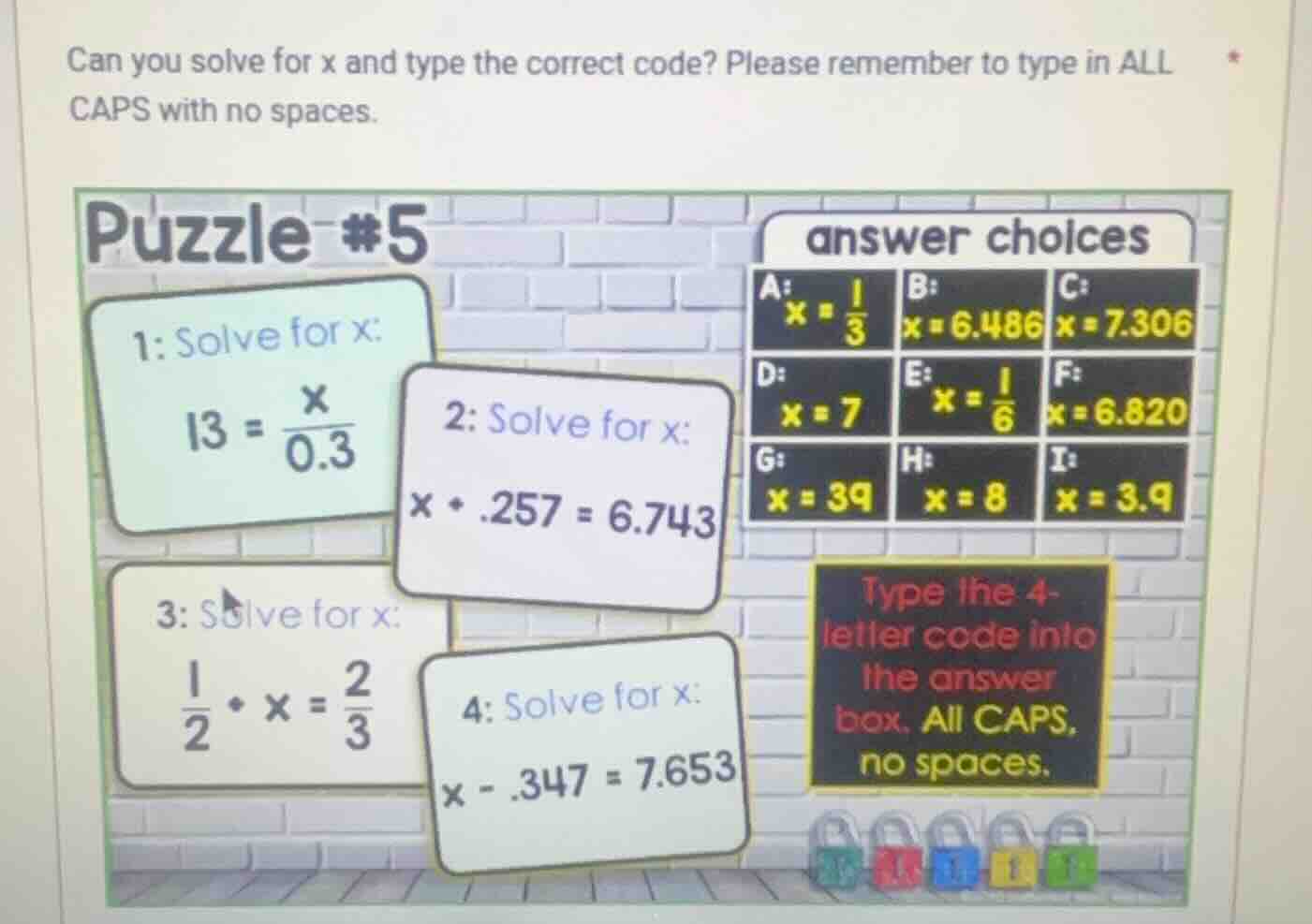 can you solve for x and type the correct code? please remember to type …