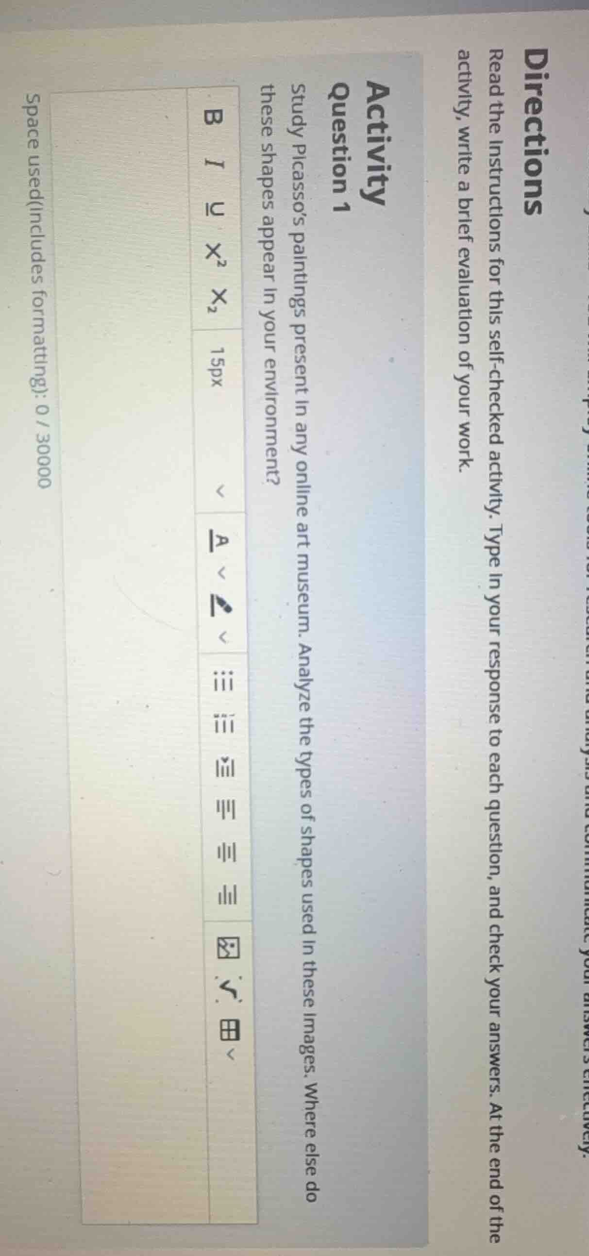 directions read the instructions for this self - checked activity. type…