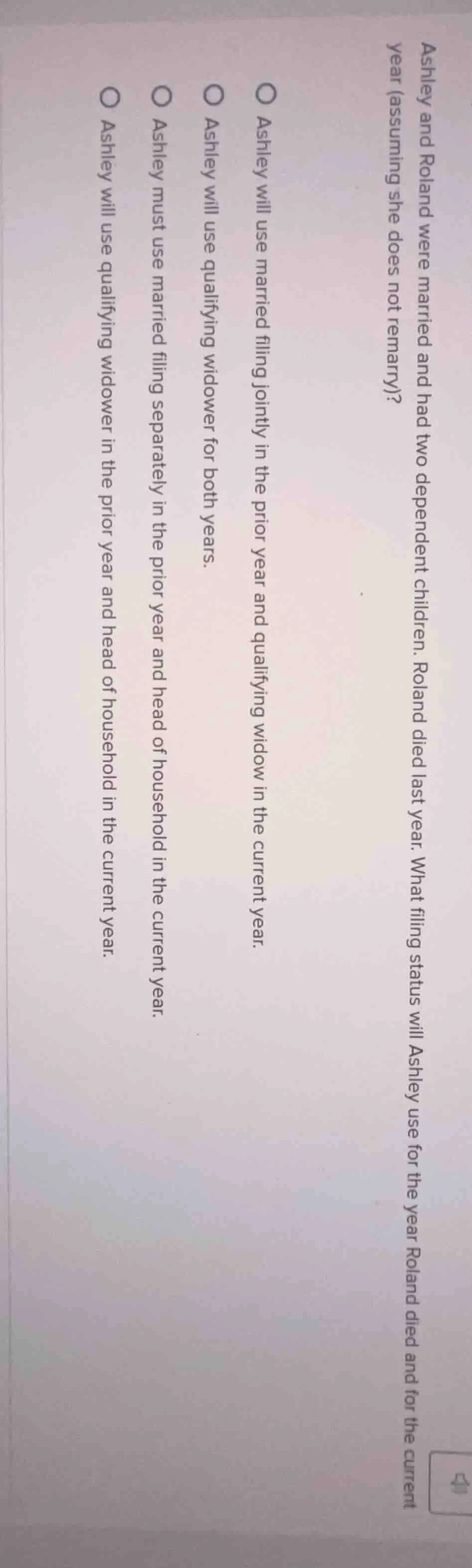 ashley and roland were married and had two dependent children. roland d…