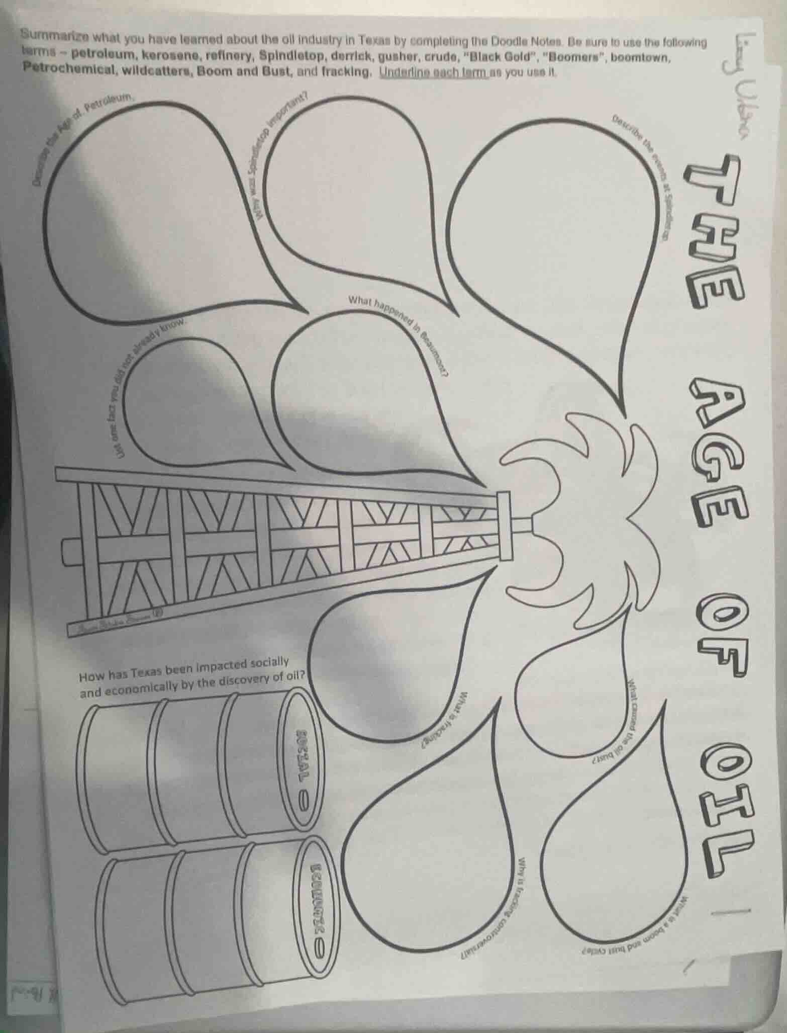 summarize what you have learned about the oil industry in texas by comp…