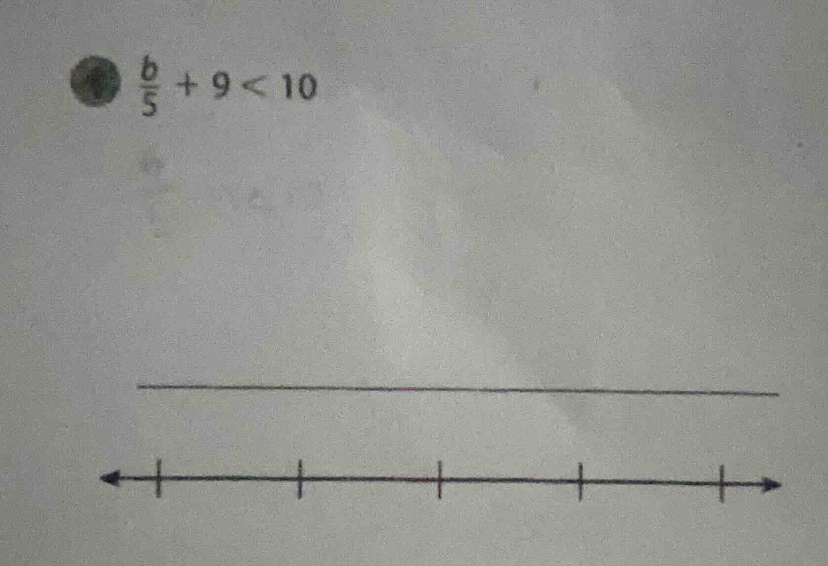 $\\frac{b}{5}+9<10$