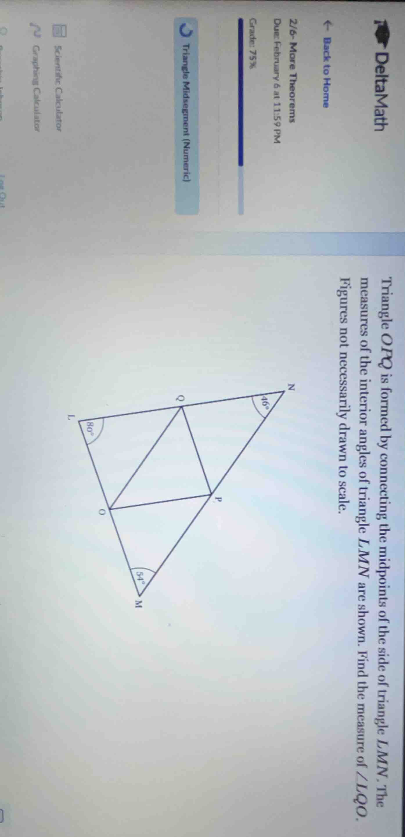 triangle opq is formed by connecting the midpoints of the side of trian…