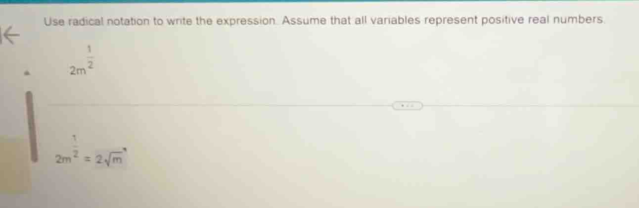 use radical notation to write the expression. assume that all variables…