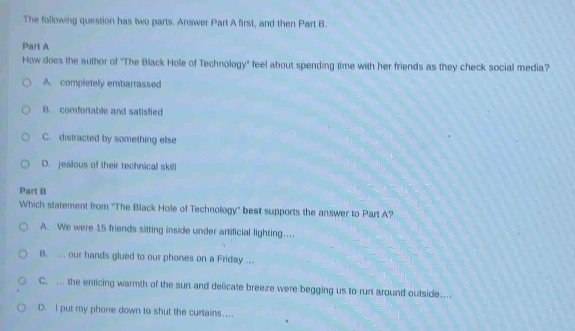 the following question has two parts. answer part a first, and then par…