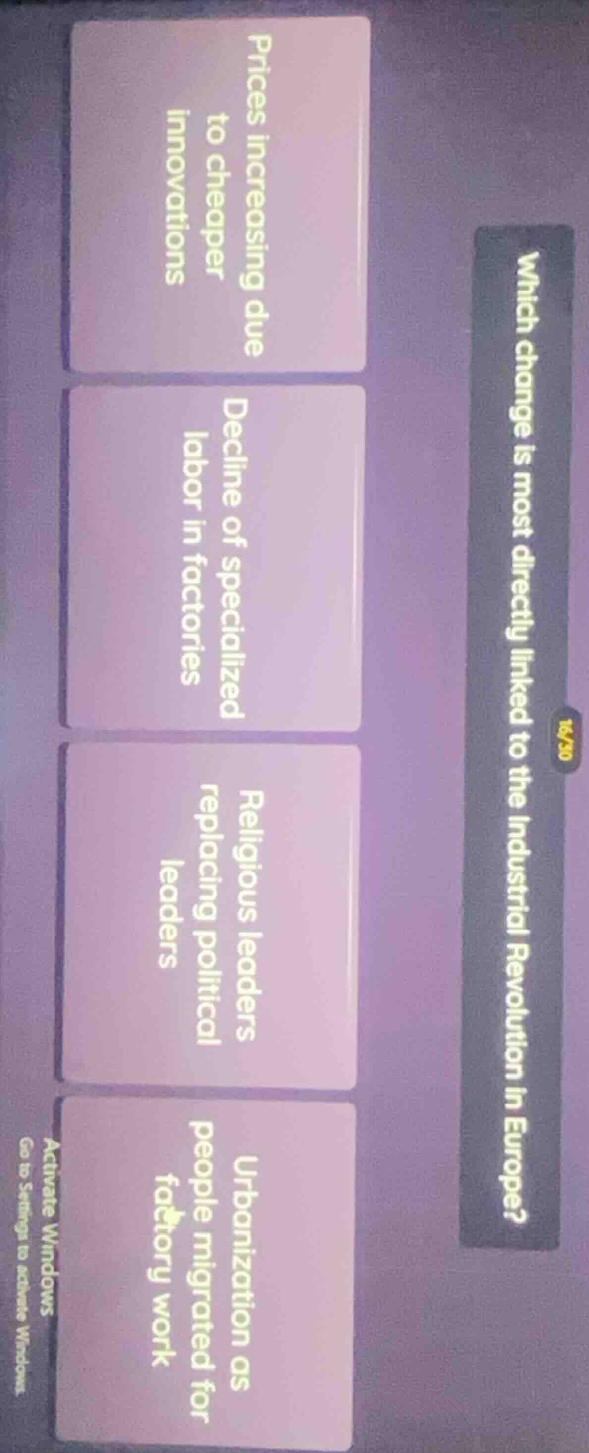 which change is most directly linked to the industrial revolution in eu…