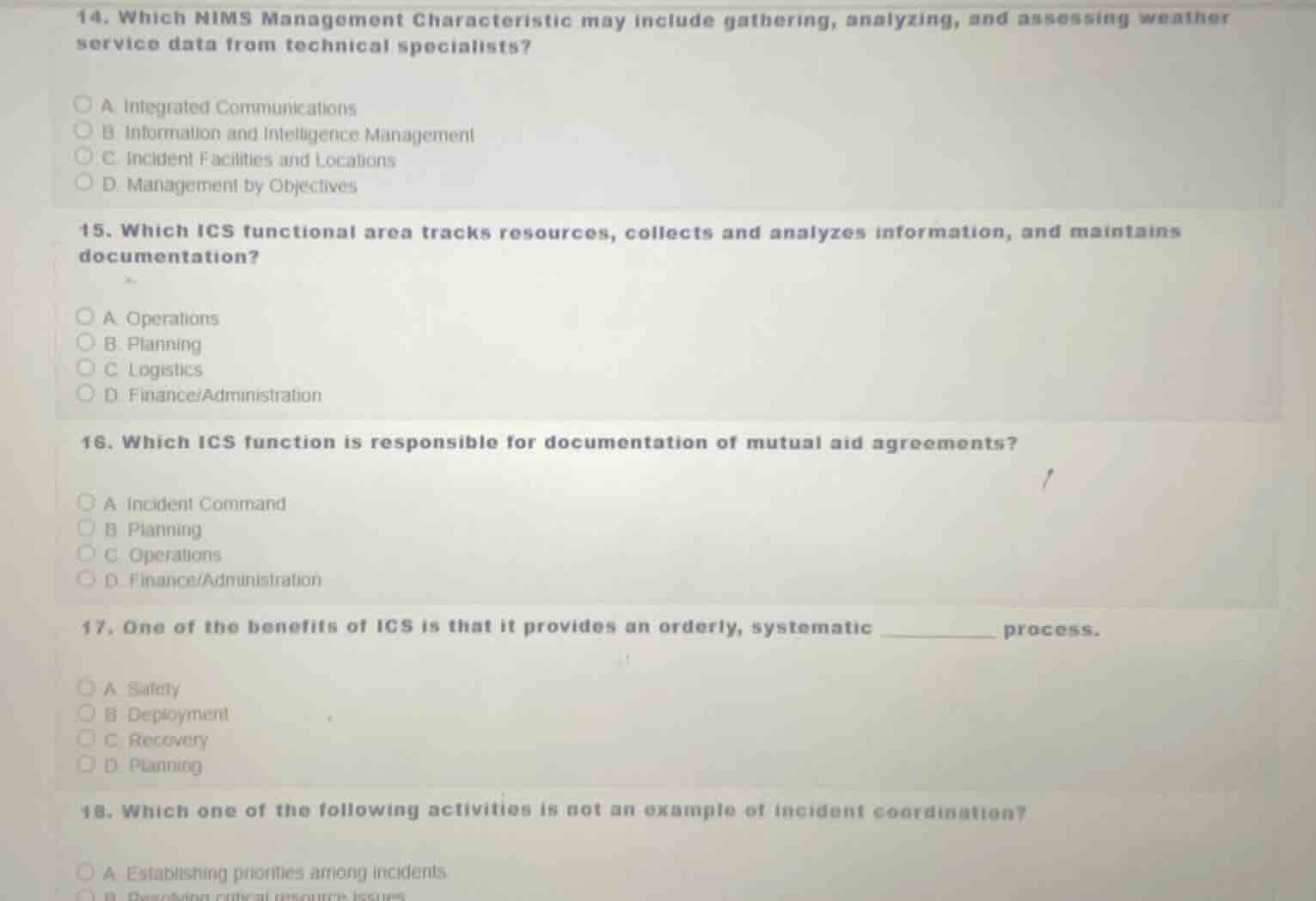 14. which nims management characteristic may include gathering, analyzi…