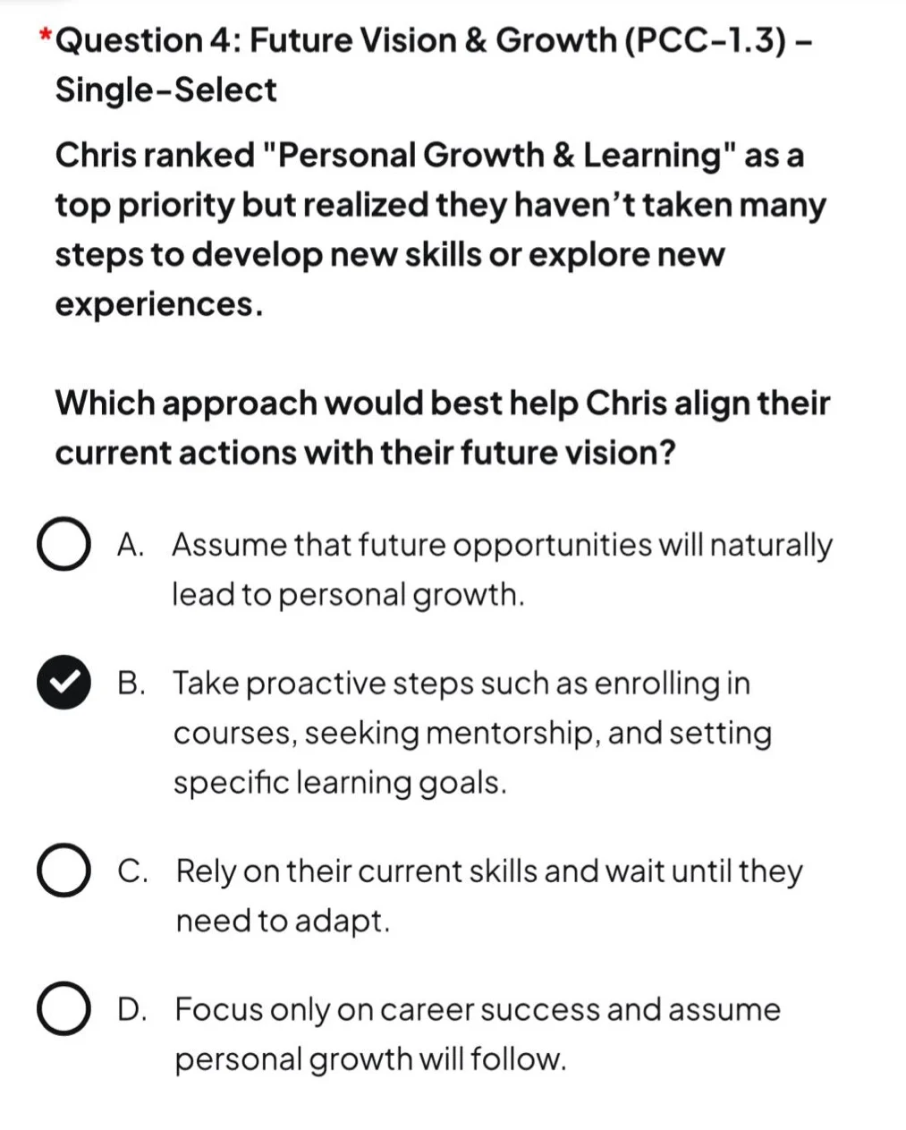 *question 4: future vision & growth (pcc-1.3) – single-select chris ran…