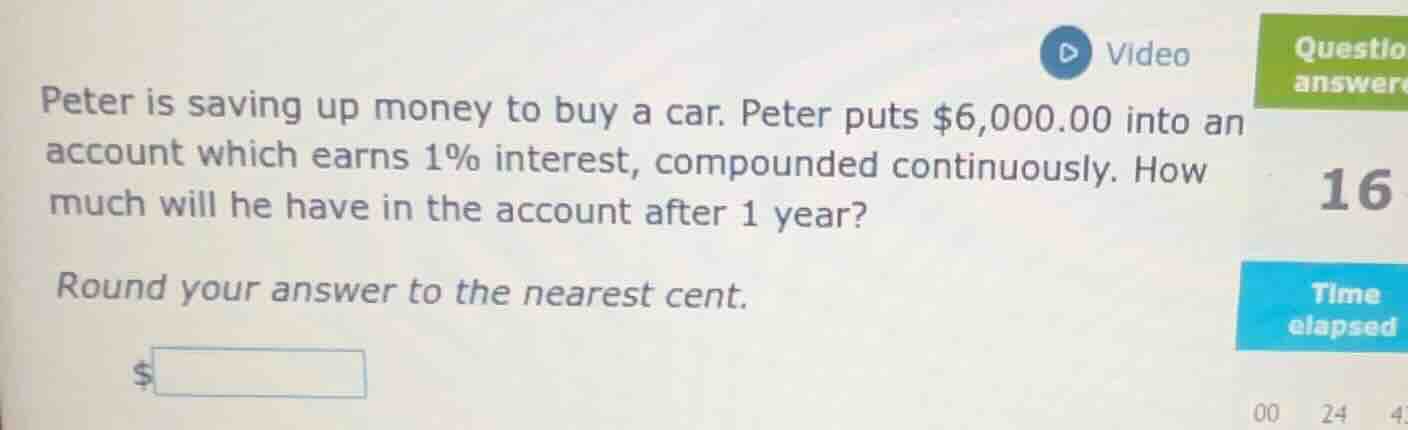 peter is saving up money to buy a car. peter puts $6,000.00 into an acc…
