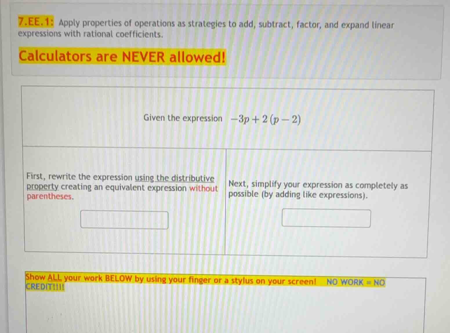7.ee.1: apply properties of operations as strategies to add, subtract, …