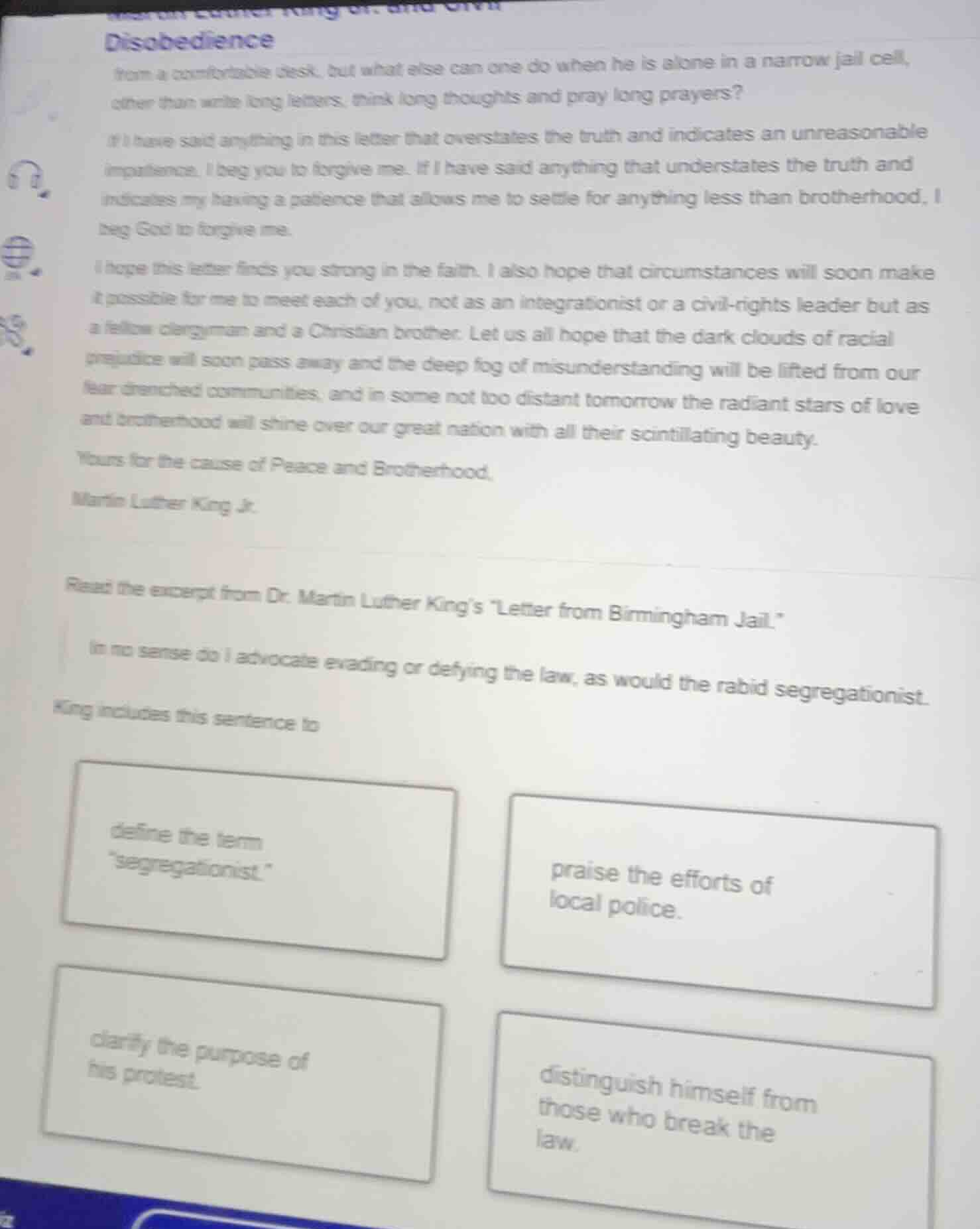 disobedience from a comfortable desk, but what else can one do when he …