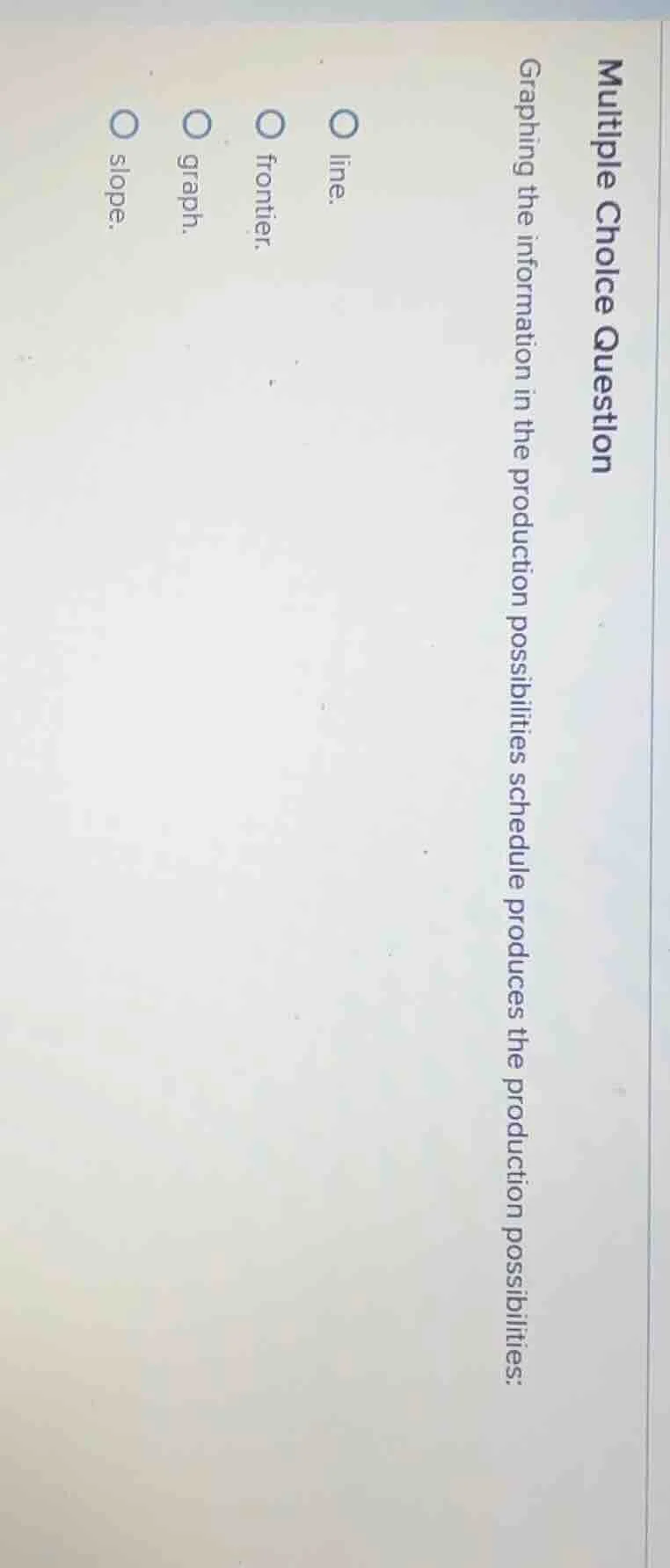 multiple choice question graphing the information in the production pos…